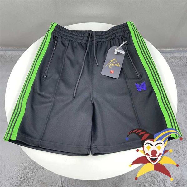 

men's shorts blend color needles shorts men women high street nylon needles mesh shorts leg butterfly awge track breeches t221129 t2211, White;black