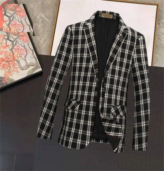 

2022western clothing blazers mix style 2021 designer autumn luxury mens outwear coat slim fit casual animal grid geometry patchwork print ma, White;black