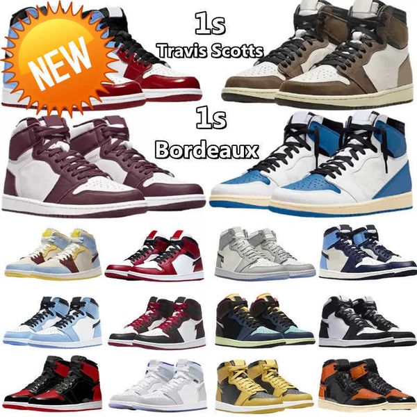 

jumpman 1 basketball running shoes basketball shoes patent leather hyper royal university blue sport designer og high 1s unc mocha homage to, Black