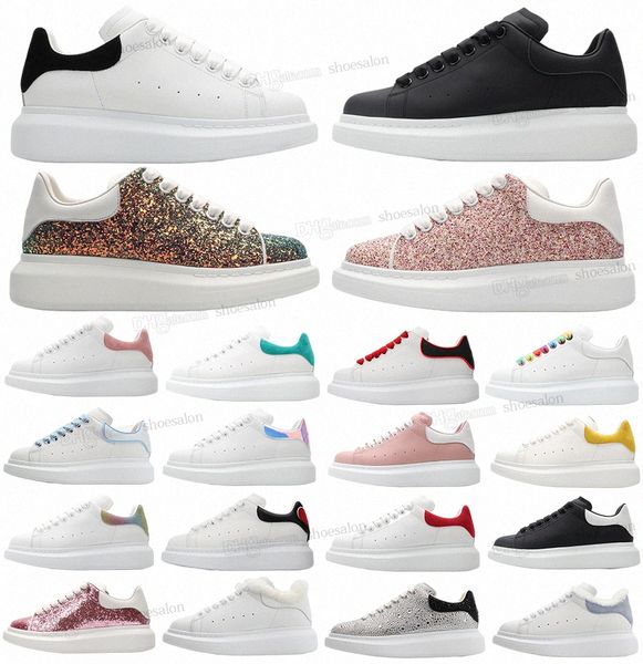 

2022 designer shoes men women leather lace up white mens sole espadrilles oversized flats velvet suede platform mcqueen casual espadrille mc, Black