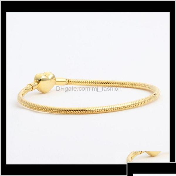 

charm bracelets whole love cz diamond for pandora 925 sterling sier plated 18k gold heart shaped drop delivery jewelry bracel dhgarden dhgs7, Golden;silver