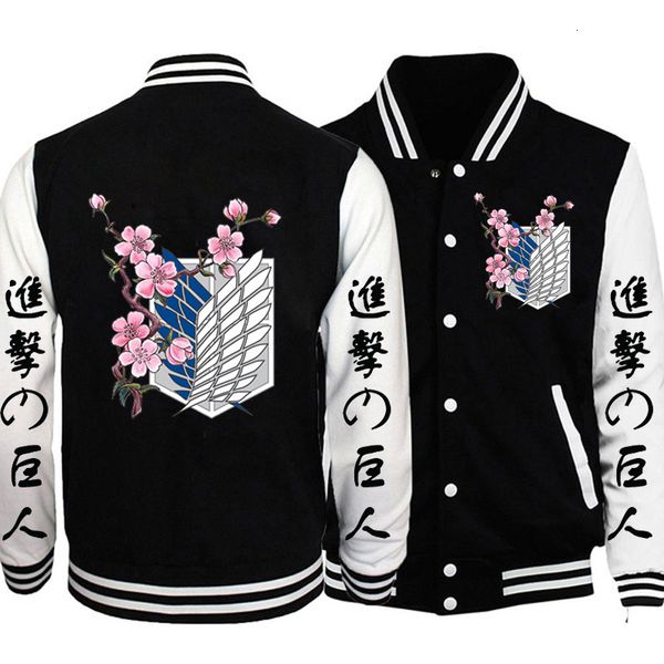 

men's jackets anime graphic bomber baseball loose cardigan coat men women attack on titan shingeki no kyojin oversized 221129, Black;brown