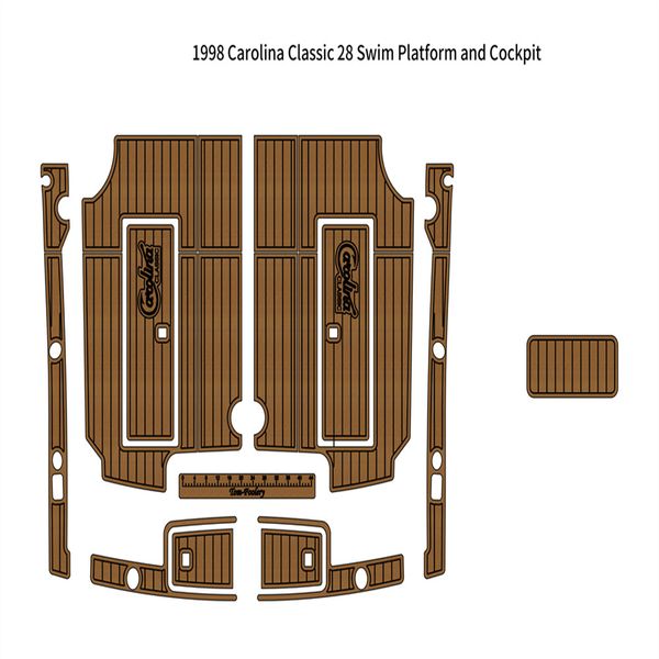 

1998 carolina classic 28 cockpit pad boat eva foam faux teak deck floor mat