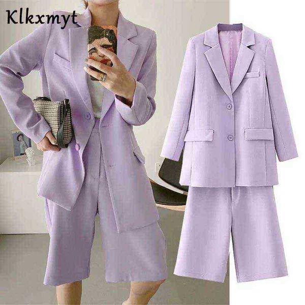 

klkxmyt suit sets women england office simple solid singlebreasted women blazers jackets and shorts bermuda two piece sets j220813, White;black