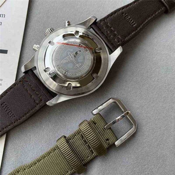 

superclone lw watch luxury stainless steel canvas olive green straps sapphire crystal men pilots watch chronograph bwoz, Slivery;brown