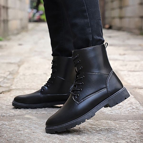 

boots winter men's cool tactical military boots comfortable work safety shoes lowcut ruffian handsome men's work boots 221129, Black