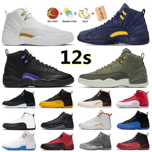 

2022 fashion 12s basketball shoes game royal fragment men women running sneakers flu game dark concord lndigo reverse12 taxi twist mens, Black