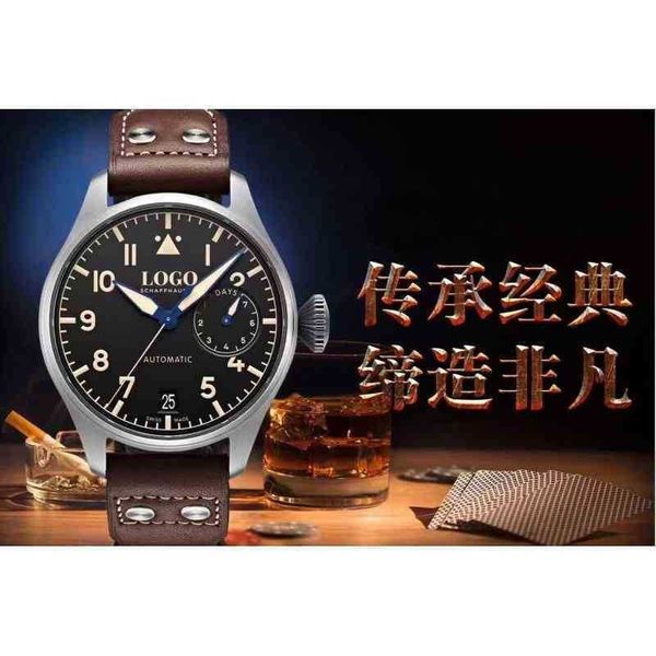 

7 cal.51111 luxury fr5s case watch movement 46mm superior days pilot quality titanium pi71, Black;brown