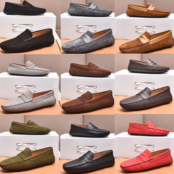 

2022 designer men's loafers british business sandals luxury 100% leather lazy beanie casual slip-on set foot shoes spring fashion round, Black