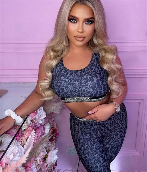 

women's tracksuits sportswear spring autumn casual women's letter print tracksuit fashion ladies 2 piece suit clothes breathable t, Gray