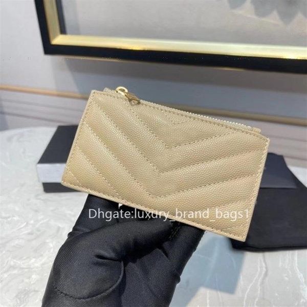 

new fashion designer card holder women genuine leather coin purse classic mini bag 13cm with box275g, Brown;gray