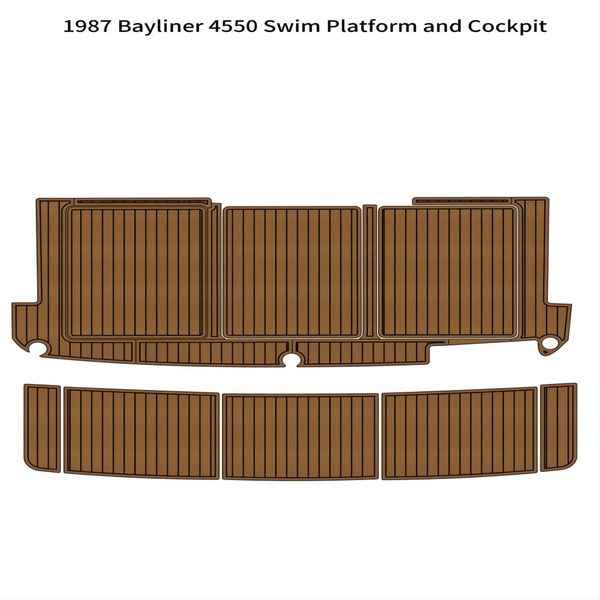 

1987 bayliner 4550 swim platform cockpit boat eva foam teak deck floor pad mat