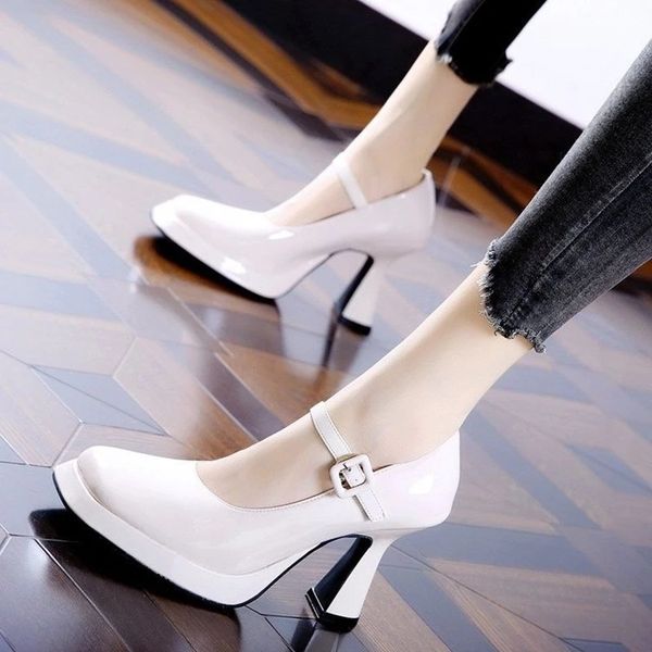 

new fashion women's platform high heel shoes spring autumn office ladies chunky party wedding banquet shoes black
