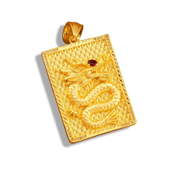 

men pendant only dragon patterned 18k yellow gold filled solid handsome male classic jewelry accessories, Silver