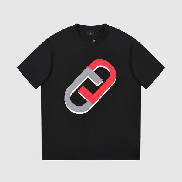 

23ss designer fashion t-shirt polo shirt chest letter laminated printing short sleeve high street loose oversize casual men and women 100% c, White;black