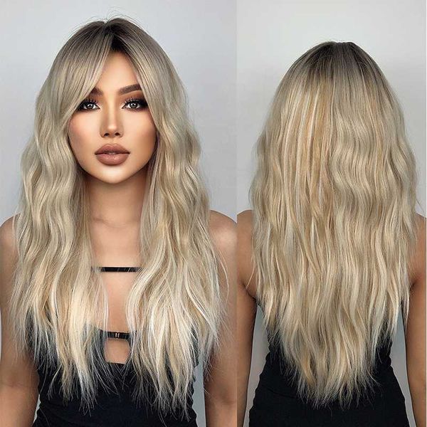 

headwear hair accessories bvr ombre platinum cosplay blonde wig heat ristant fiber long wavy synthetic wigs for women