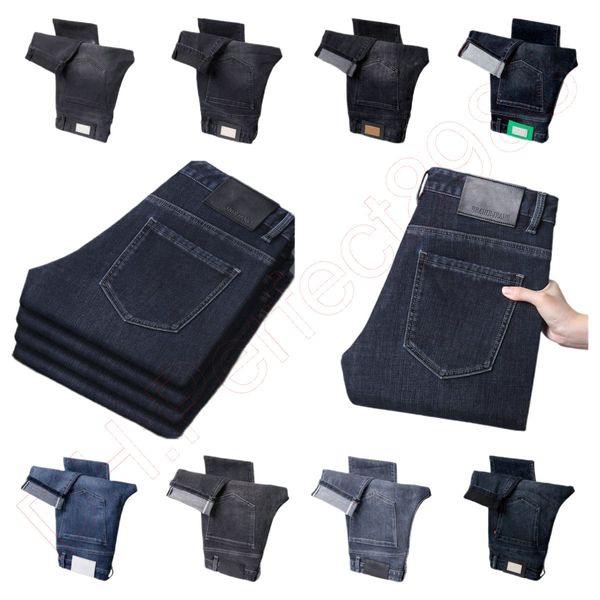 

new jeans chino pants pant men's trousers stretch autumn winter close-fitting jeans cotton slacks washed straight business casual k8159, Blue