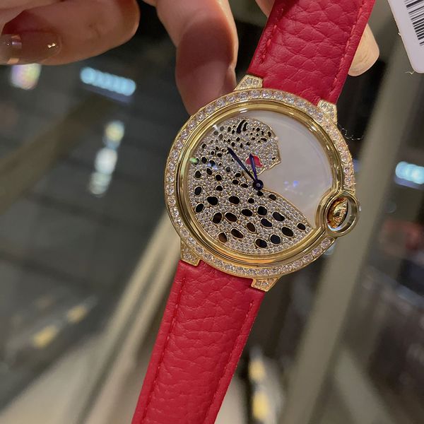 

rolax luxury leisure ladies diamond watches quartz watch 36mm leather strap pearl shell with diamonds face wristwatch casual designer high-e, Slivery;black