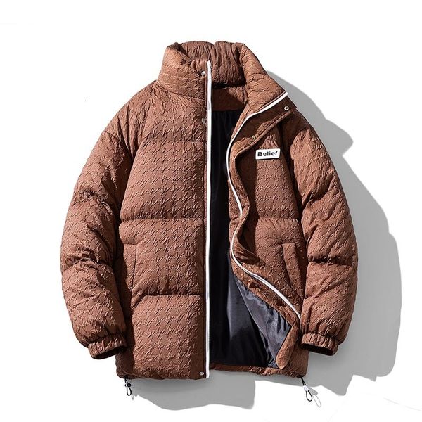 

men's down parkas streetwear retro warm bubble coat oversize winter jackets outdoor warm thicken coat casual solid puffer jacket for me, Black