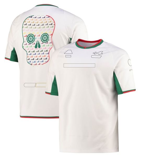 

2022 f1 jersey men's white t-shirt formula one racing suit t-shirts short sleeves outdoor sports quick dry breathable t-shirt
