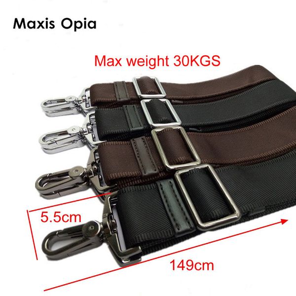 

bag parts accessories 38mm max 30kgs strong hook nylon belt accessory men bags long shoulder strap man briefcase s repair 221129, Black
