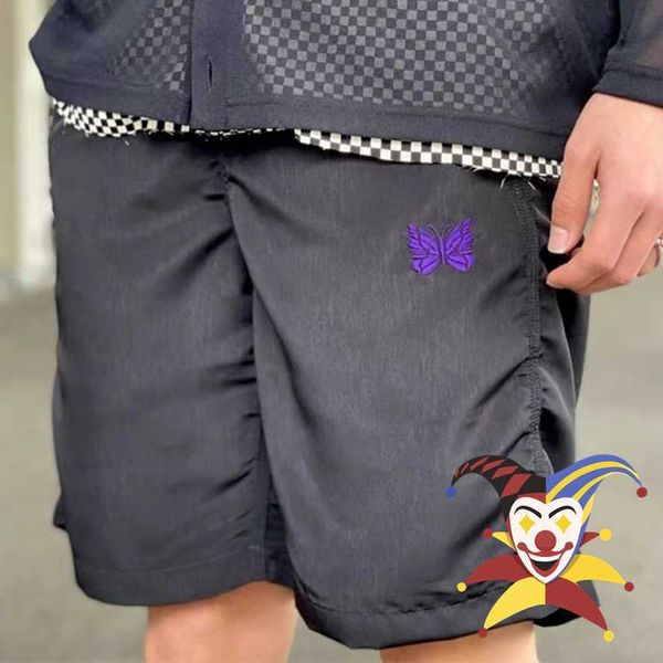 

men's shorts black needles nylon shorts men women purple butterfly needles shorts high street mesh awge breeches t221129 t221129, White;black