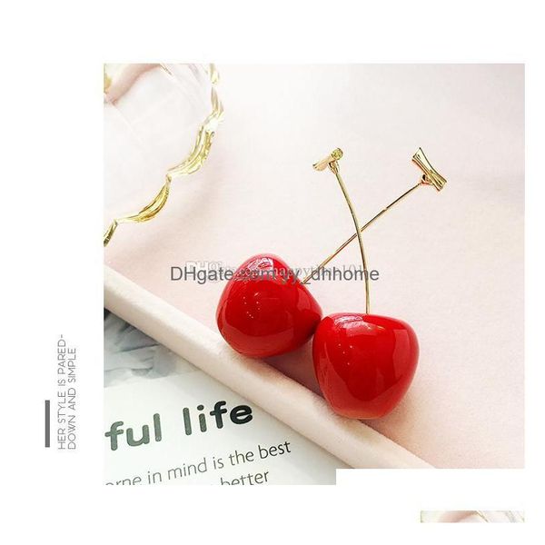 

dangle chandelier red cherry temperament earrings simple personality exquisite fashion goldplated jewelry gifts for yourself drop d dh4nw, Silver