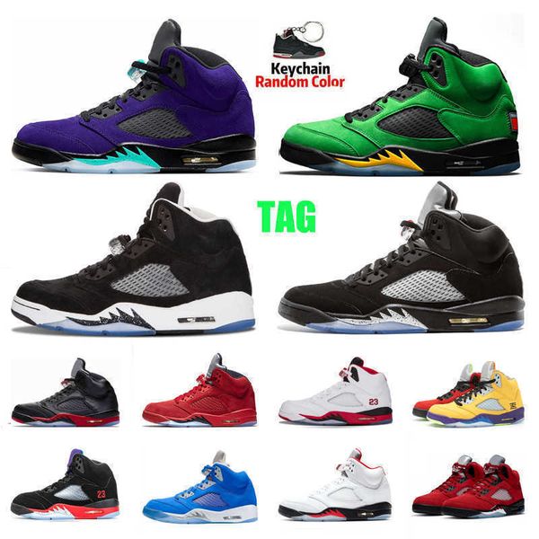 

boots jumpman 5 5s mens basketball shoes raging bull fire red oregon ducks alternate grape stealth anthracite sports trainers sneakers, Black