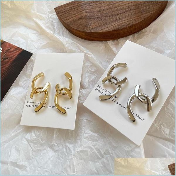 

charm charm earrings niche original design gold geometric pattern irregar alloy material electroplating drop delivery jewelry dhgarden dhbtq, Golden