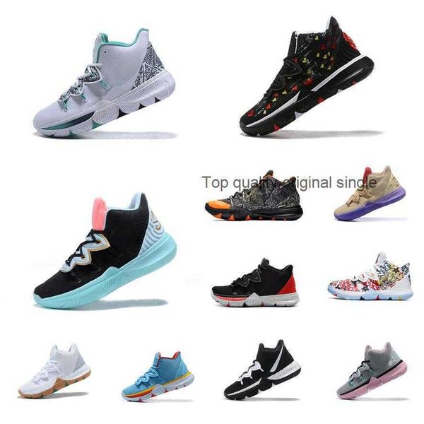 

men irving kyrie 5 shoes youth kids kyries 5s v sneakers tennis for sale graffiti black gold grey white blue green trainers with box