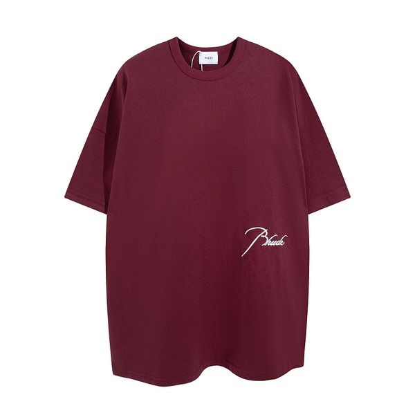 

embroidery tee men women 1 quality heavy fabric oversized t shirt green inside tag, Black;brown