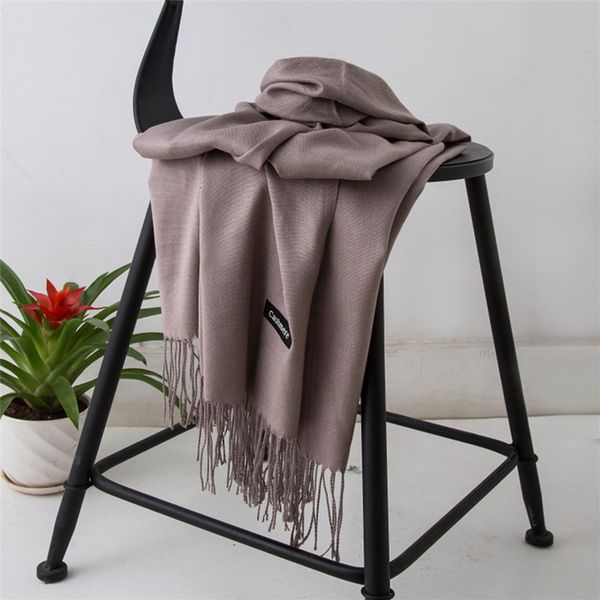 

scarves womens fashion solid color scarf winter hijabs tassels long shawl cashmere like pashmina bandana wrap 221129, Blue;gray