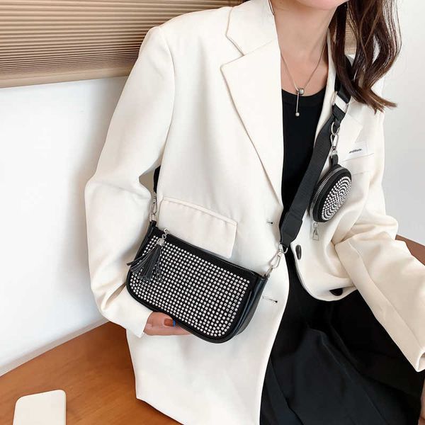 

evening bags bag women 2023 early fashion diamond inlaid soft portable western two one shoulder crossbody women's pursesenex