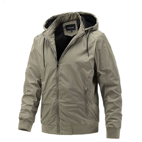 

men's jackets simple hoodied casual solid color zipper streetwear bomber autumn sports outwear clothing 221129, Black;brown