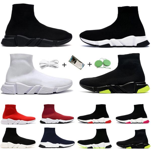 

casual sock shoe men women boot runners 1.0 2.0 fly knit running shoes triple white black red neno oreo yellow graffiti dark navy mens train