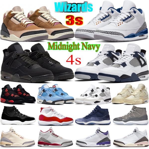 

11 retro shoes jumpman basketball 3 3s 4 4s 11s sneaker fire red cement unc toro wizards oreo midnight navy sail racer blue cool grey men