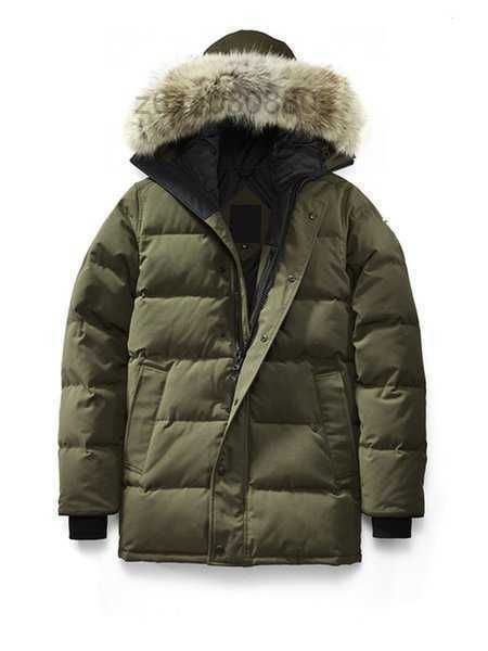 

canada down canadian parka waterproof cloth wolf fur hooded fourrure outwear raccoon furs warm coat goose 32wlyq, Black