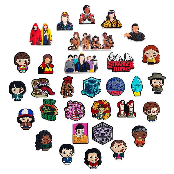 

anime charms wholesale childhood memories tv stranger things funny gift cartoon charms shoe accessories pvc decoration buckle soft rubber 31, Blue