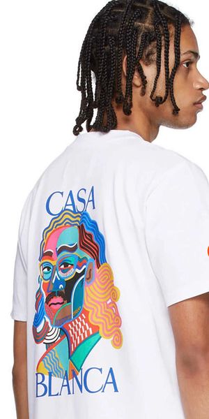 

men's t-shirts oversized men women 1 1 couples cotton t shirt casablanca urban racing pattern printed t shirt t221130, White;black