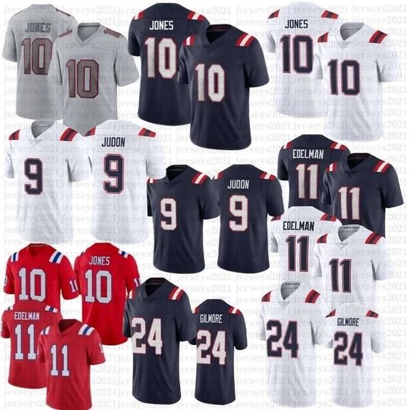 

mac jones football jersey men women youth 9 matt judon 24 stephon gilmore 11 julian edelman stitched jerseys, Black;red