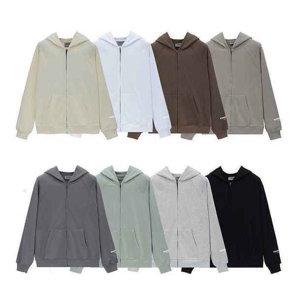 

hoodies hweatshirts chao brand fog fee of god double thread essentials cardigan hooded sweater men's and women's bf high street co, Black