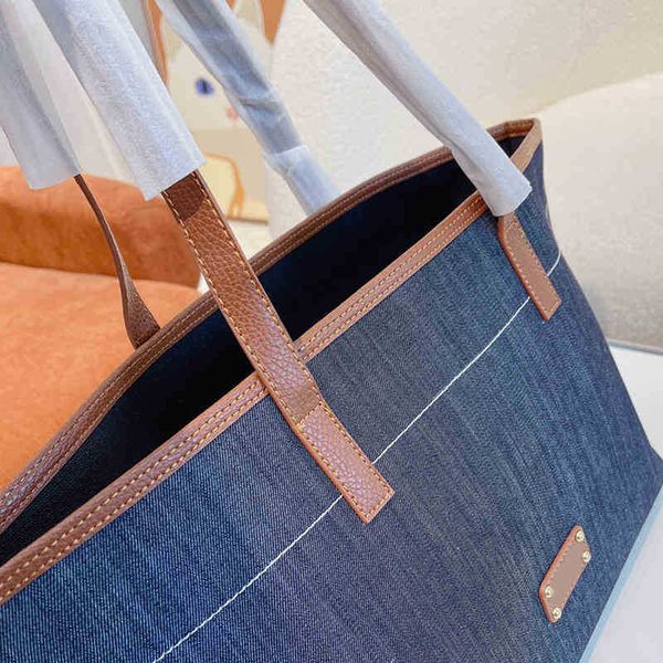 

luxury designer denim tote bags women high capacity handbag shoulder bagss leather luxury designer crossbody female shopping packs 221130