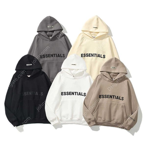 

men's hooded sweatshirt street sweater hip-hop casual silicone printed letters autumn and winter style, Black