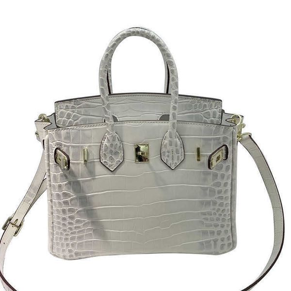 

herme birkins handbag crocodile leather totes pattern platinum layer cowhide diagonal span handbags with logo