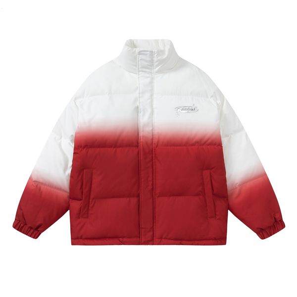 

women's down parkas europe and the united states loose cotton suit men women autumn winter niche label gradient color coat cottonpadded, Black