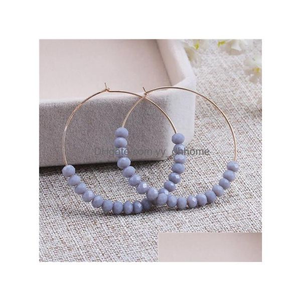 

dangle chandelier trendy handmade glass beaded drop dangle earrings round gold alloy hoop fashion jewelry gift for women delivery dhgbs, Silver