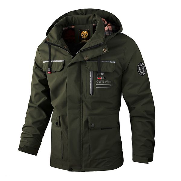 

mens jackets winter warm thick fleece parkas waterproof hooded fur collar parka jacket coat autumn fashion casual 4xl 221129, Black;brown