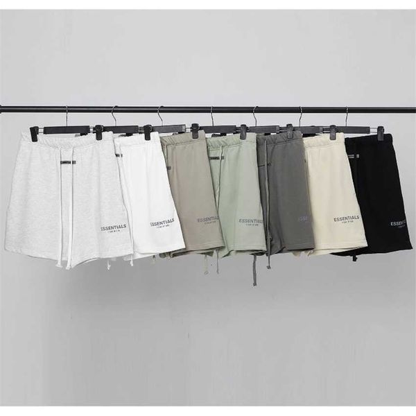 

men's shorts fashion brand new double line essentials capris reflective casual drawstring lovers fashion, White;black