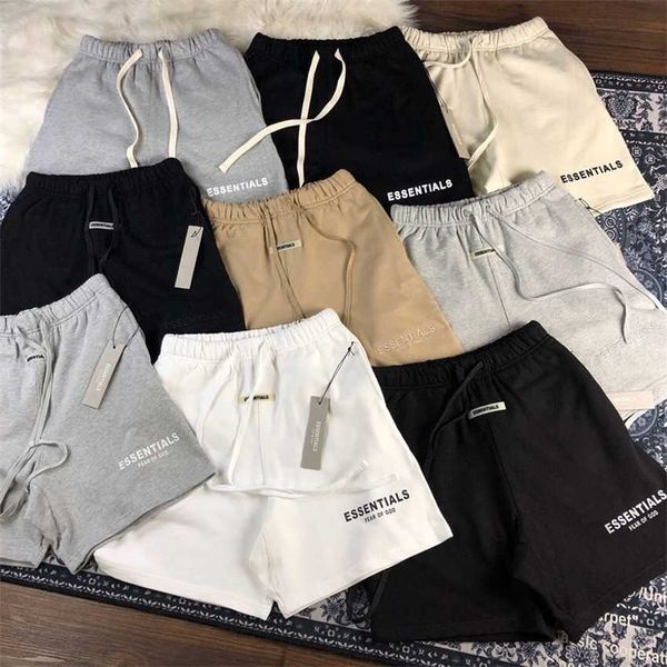 

men's shorts high street essentials reflective embroidered terry, White;black