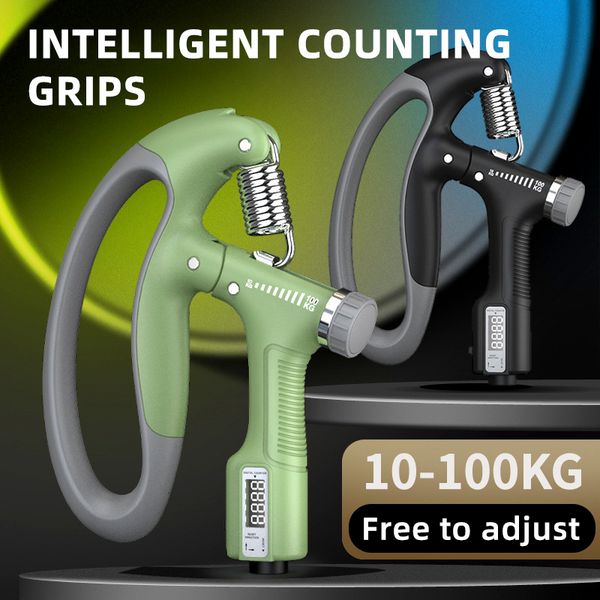 

hand grips smart counting 10-100kg adjustment professional training arm muscle fitness equipment 221130